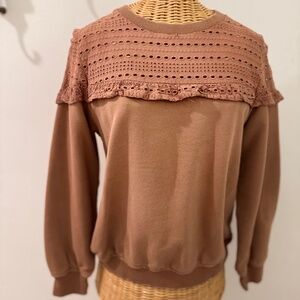 H&M Brown Lace Sweatshirt